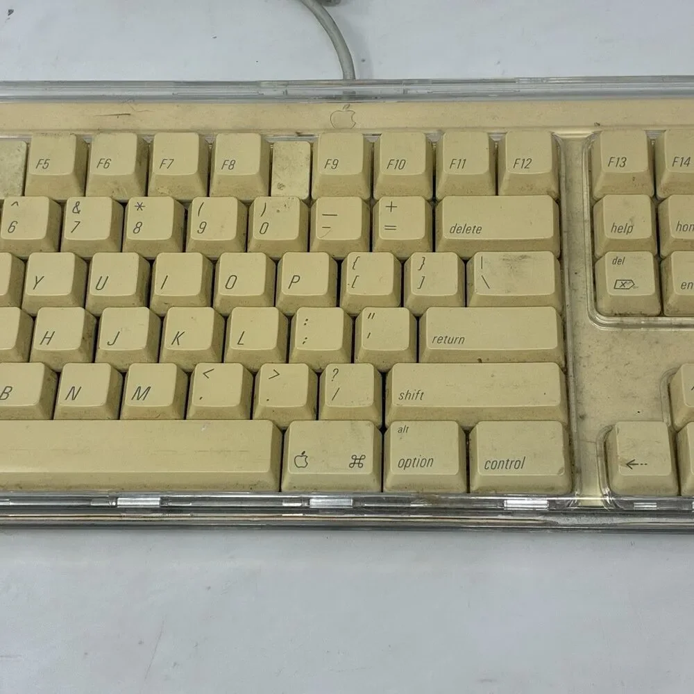 Apple Pro Keyboard M7803 Wired USB Clear White QWERTY Full Size Tested